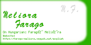 meliora farago business card